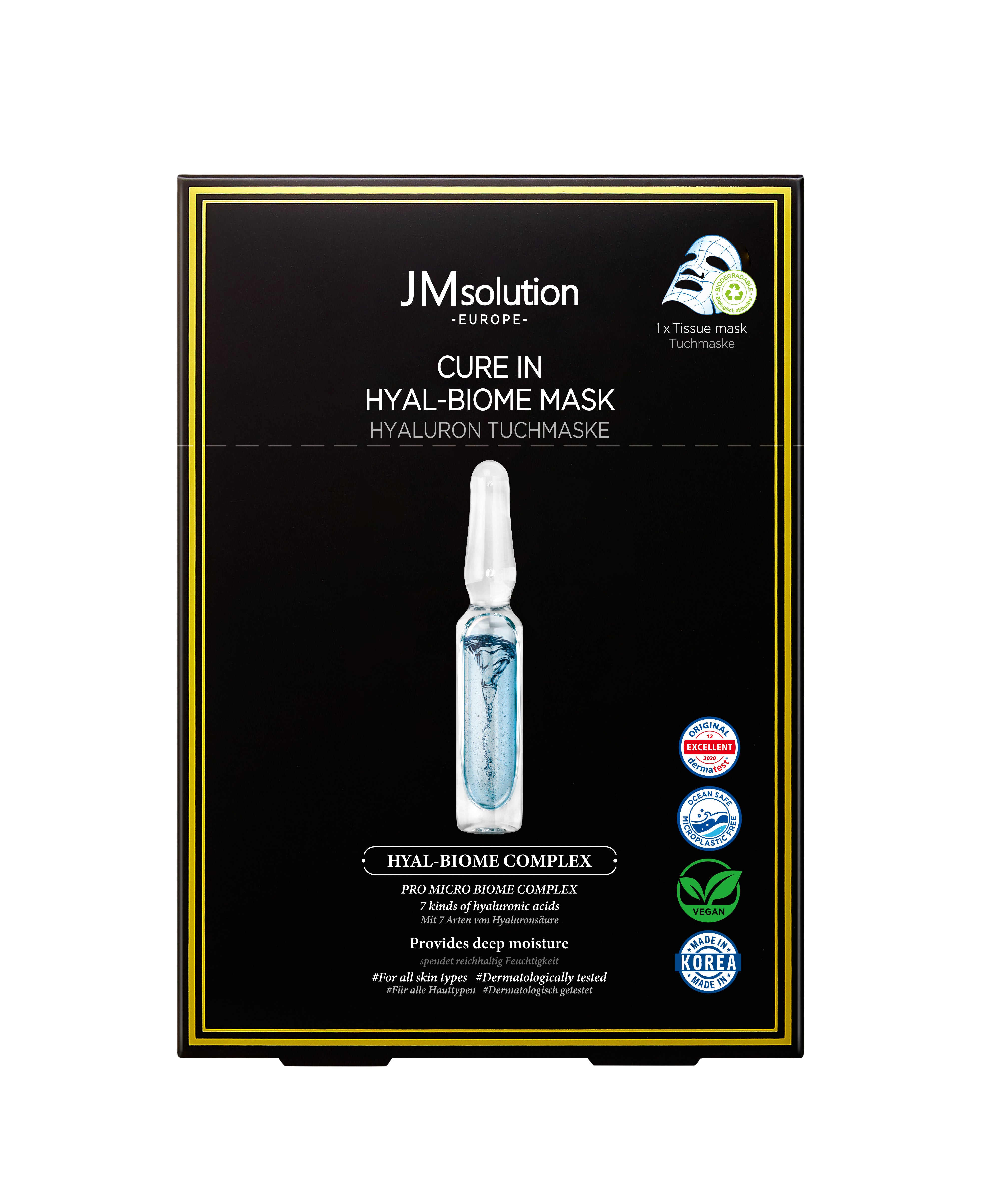 JMSOLUTION Europe CURE IN HYAL-BIOME MASK 10EA