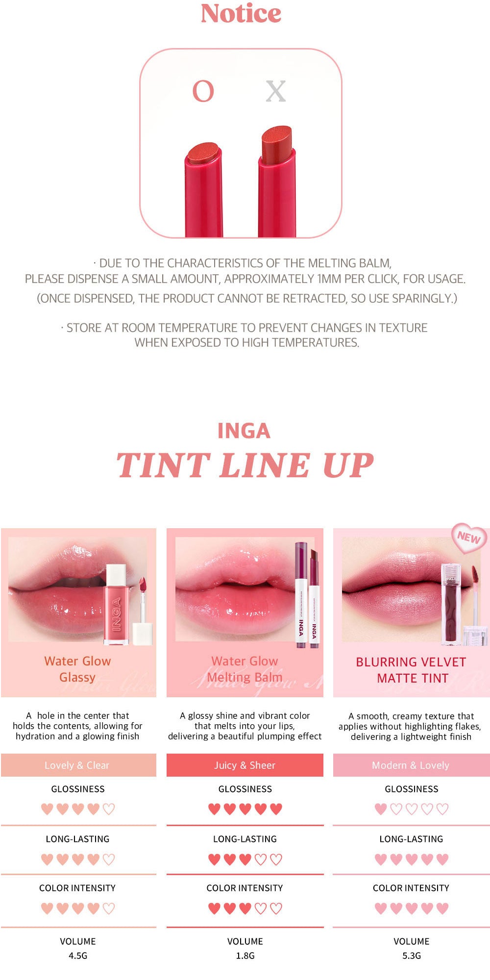 INGA WATER GLOW MELTING BALM (12color)