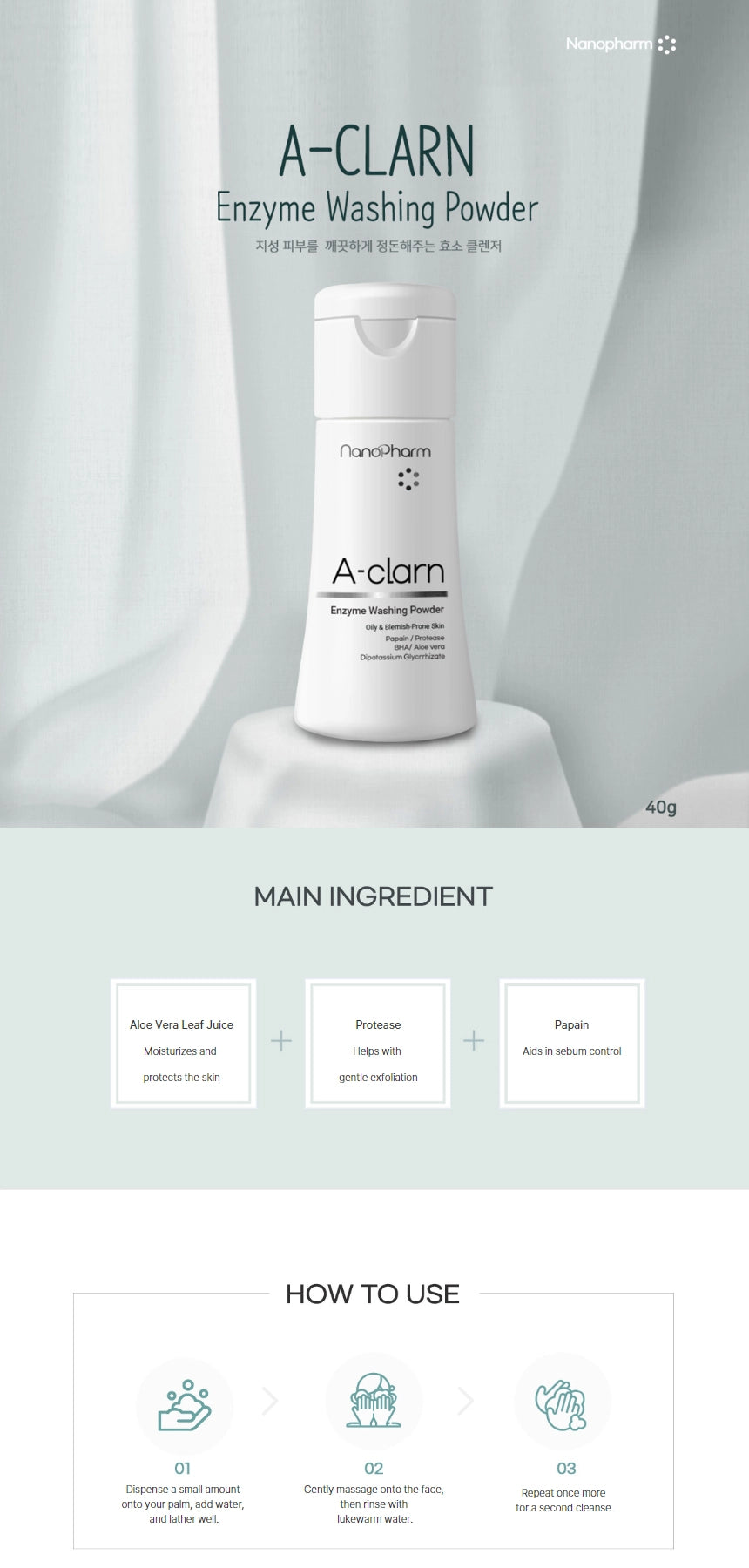NANOPHARM A-Clarn enzyme washing powder