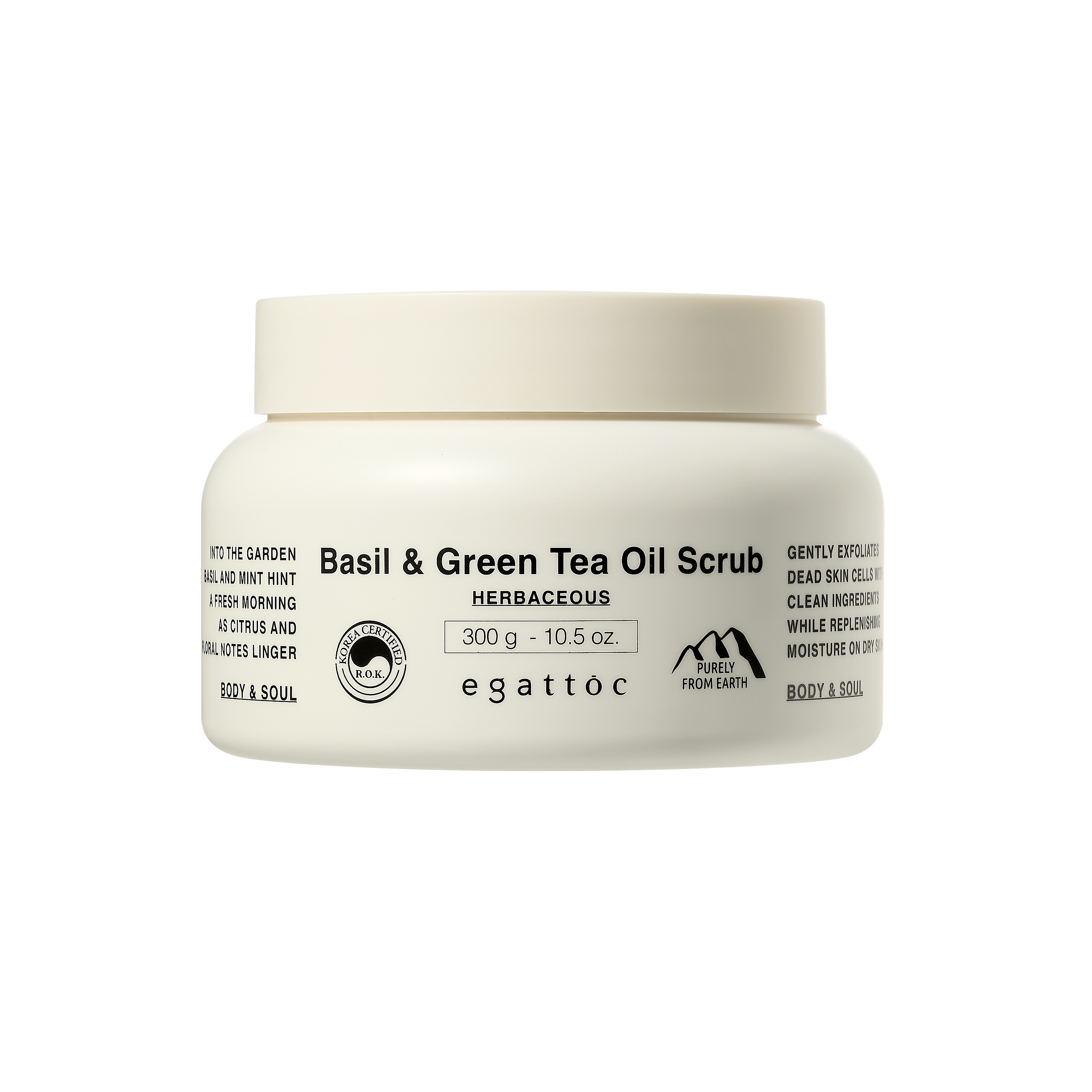 EGATTOC Basil & Green Tea Oil Scrub (HERBACEOUS) 300g