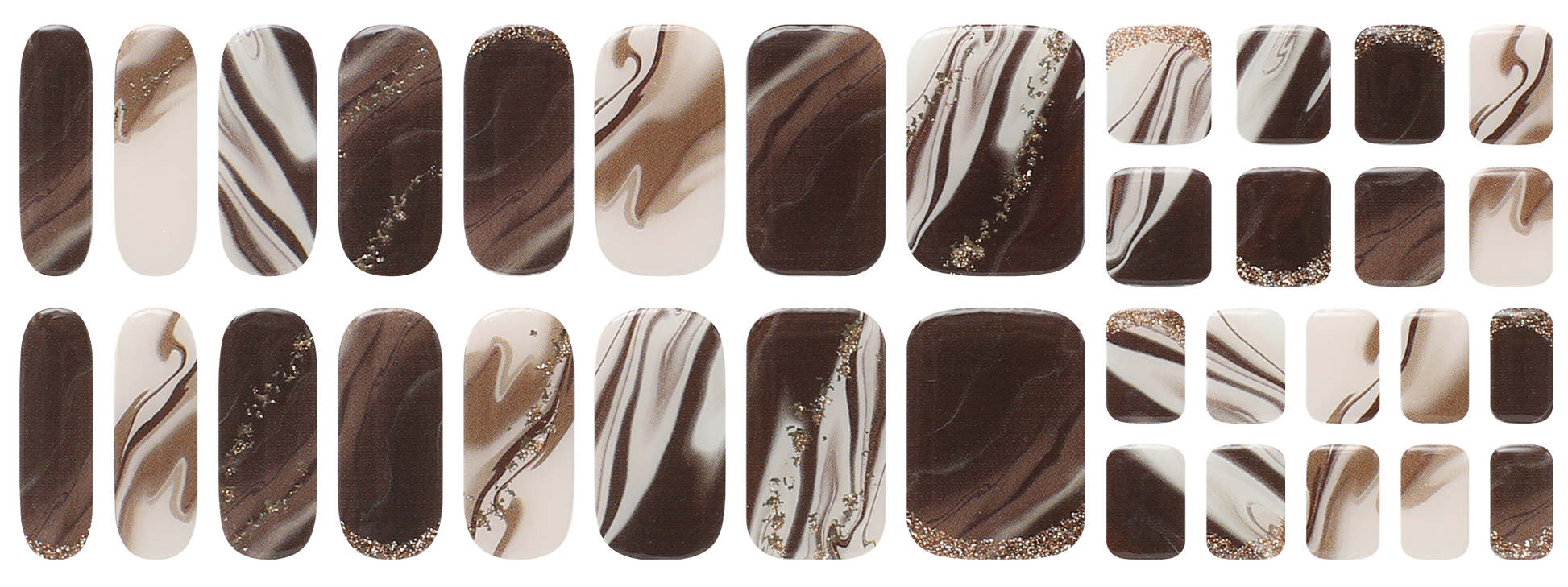 Vavacoco Volume Wrap Nail & Pedi (34pcs) - MOCHA LATTE