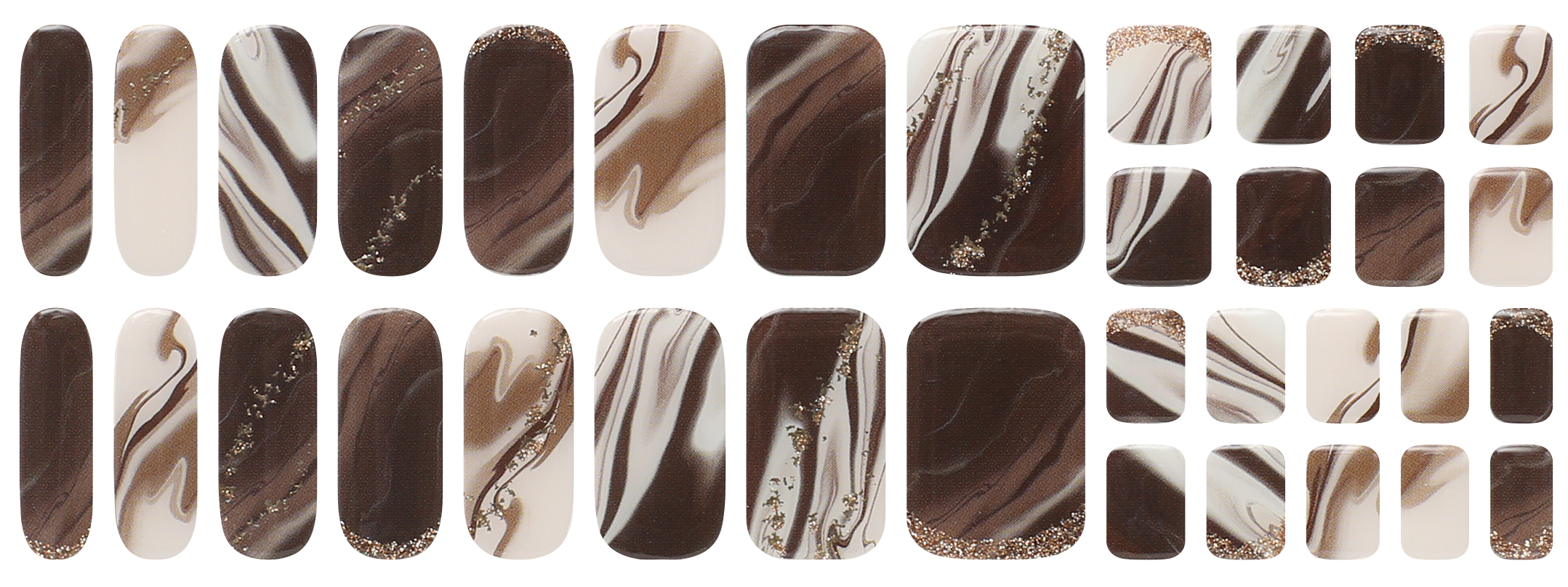 Vavacoco Volume Wrap Nail & Pedi (34pcs) - MOCHA LATTE
