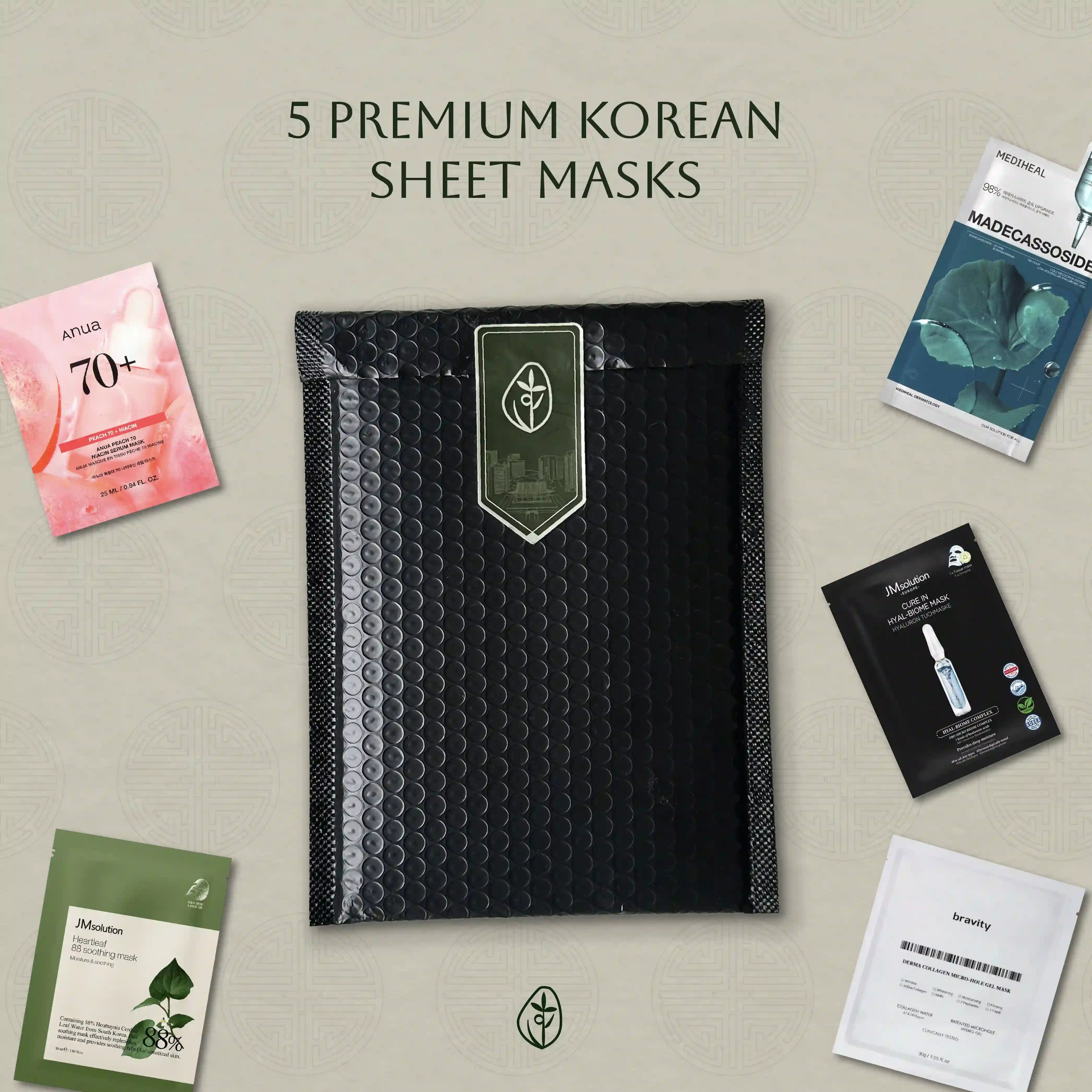 5 Premium Korean sheet masks-single order