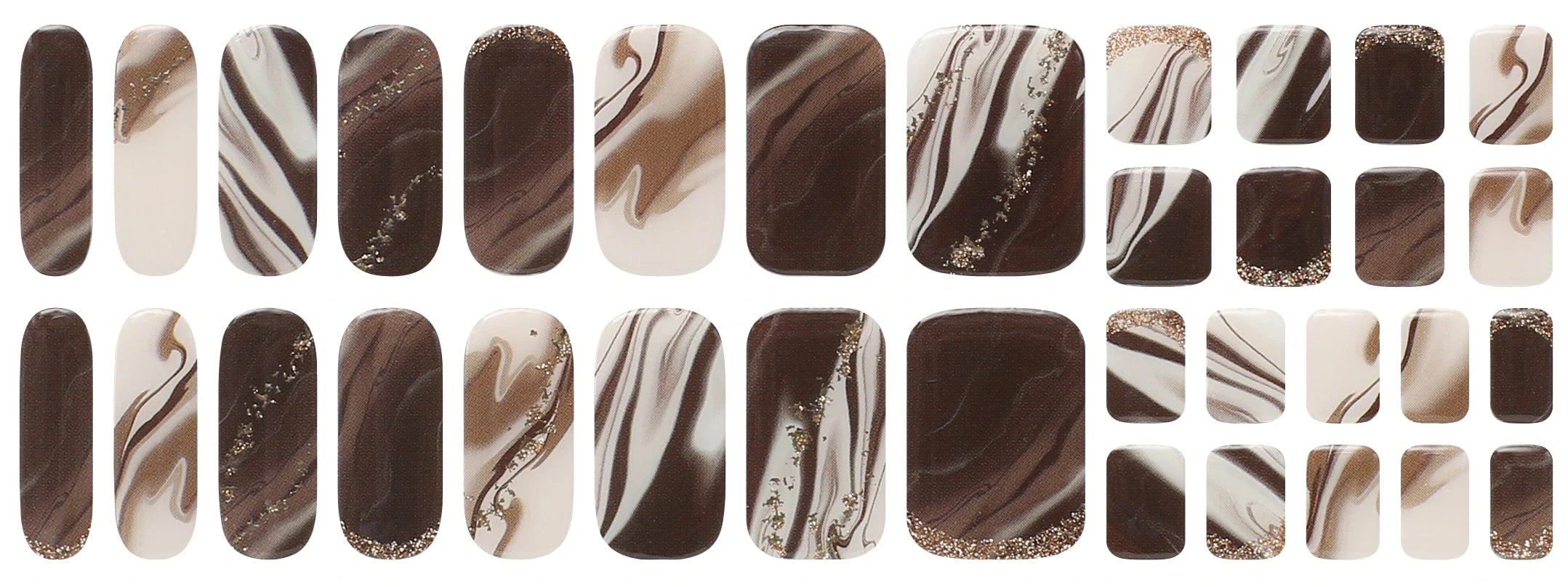 Vavacoco Volume Wrap Nail & Pedi (34pcs) - MOCHA LATTE