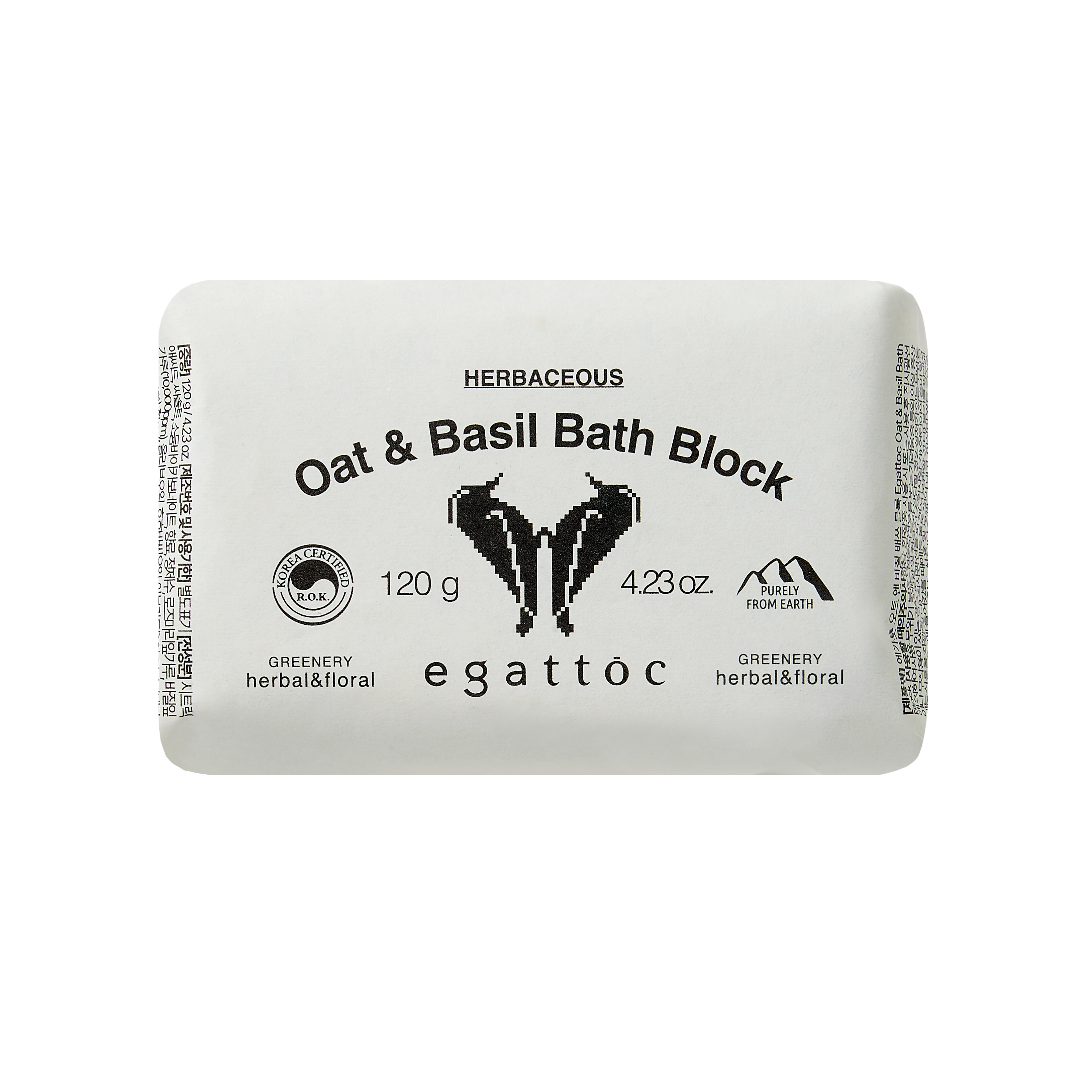 EGATTOC Oat & Basil Bath Block (HERBACEOUS) 120g