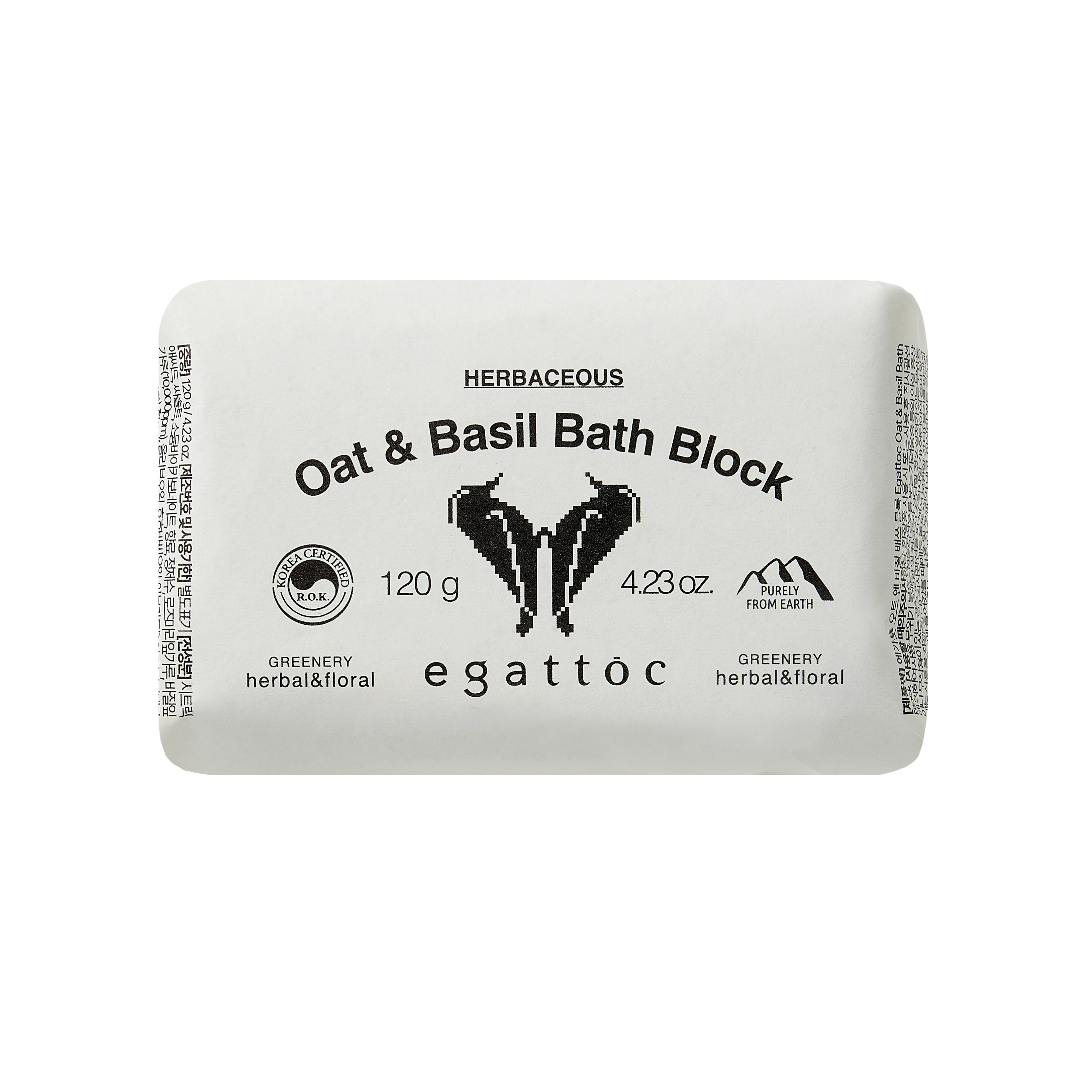 EGATTOC Oat & Basil Bath Block (HERBACEOUS) 120g