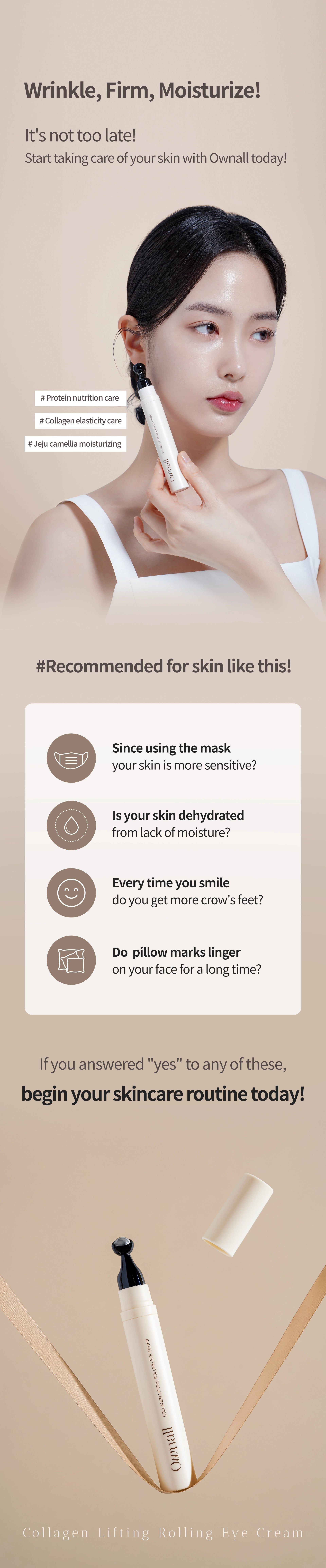 OWNALL Collagen Lifting  Rolling Eye Cream