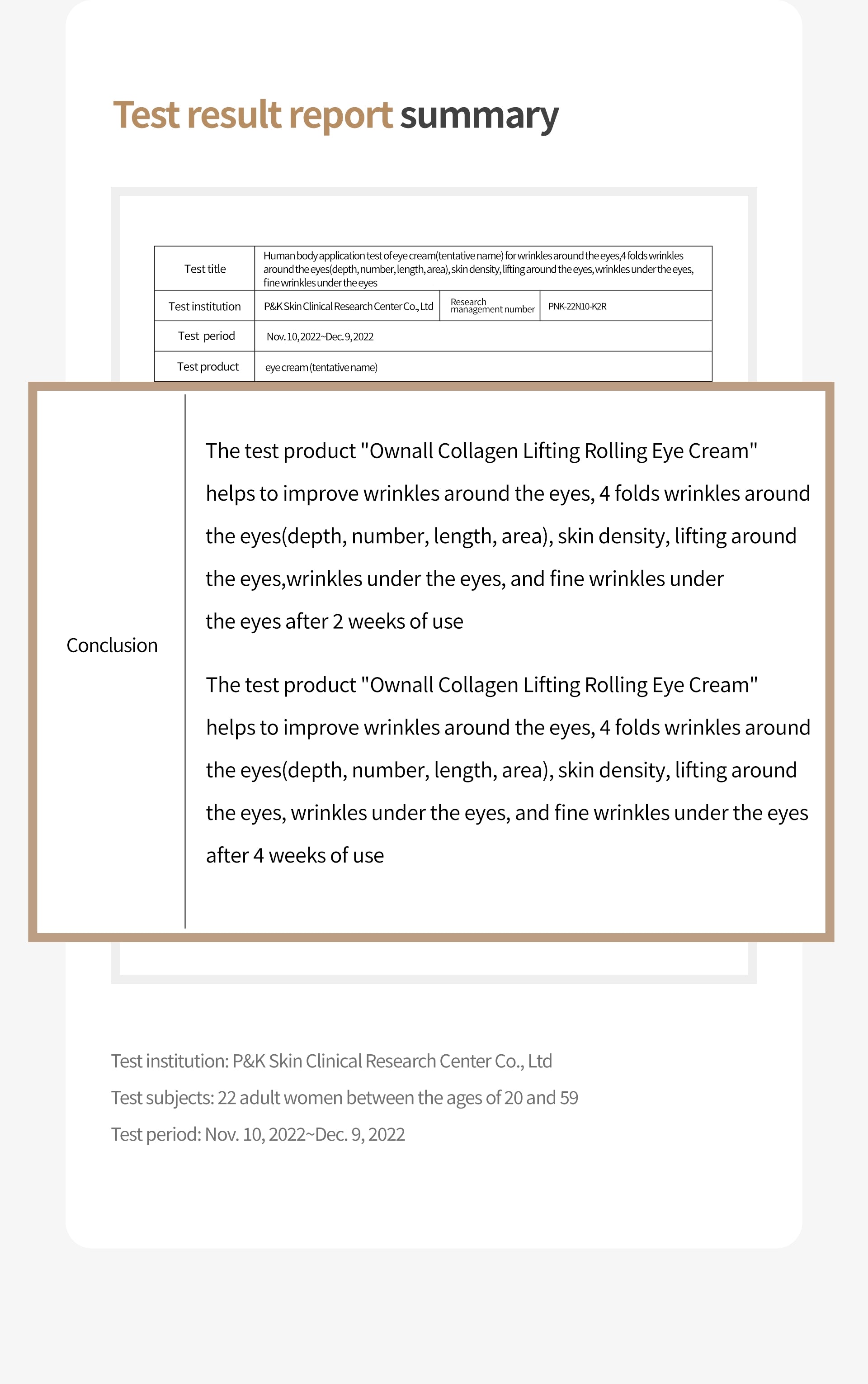 OWNALL Collagen Lifting  Rolling Eye Cream
