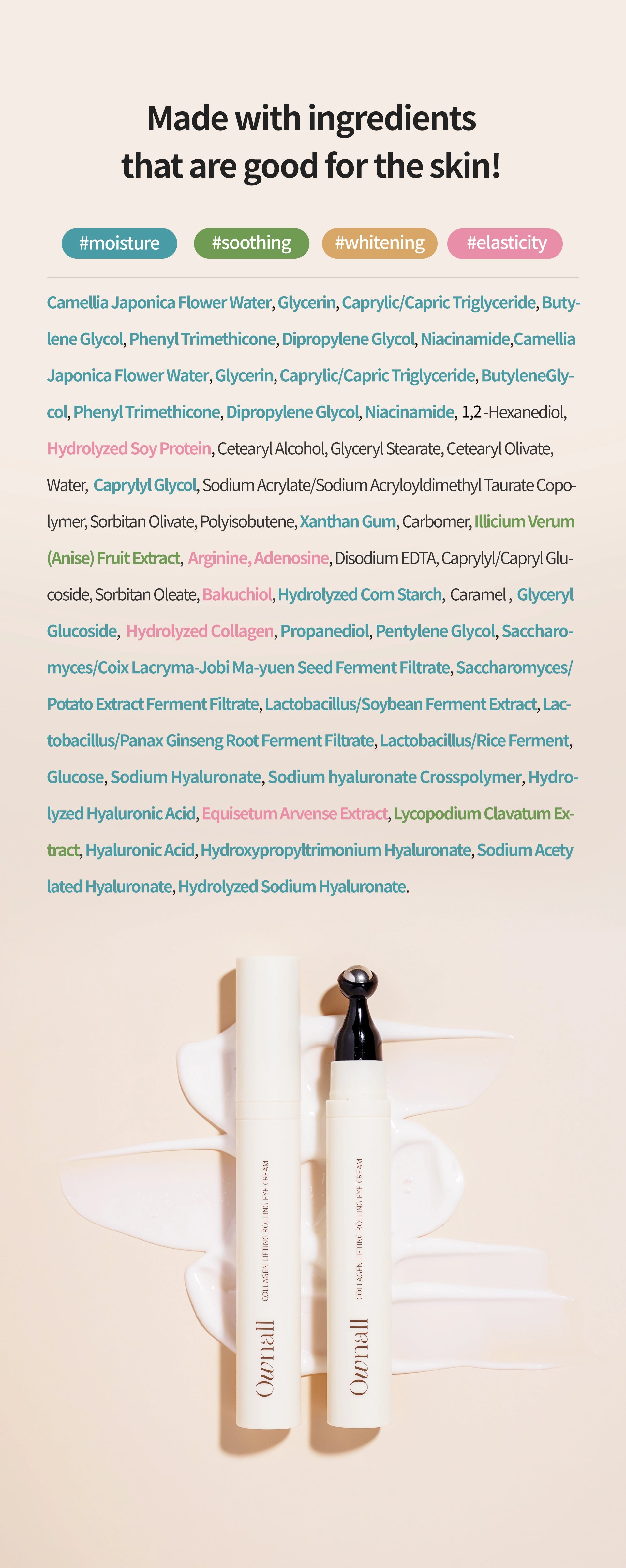 OWNALL Collagen Lifting  Rolling Eye Cream